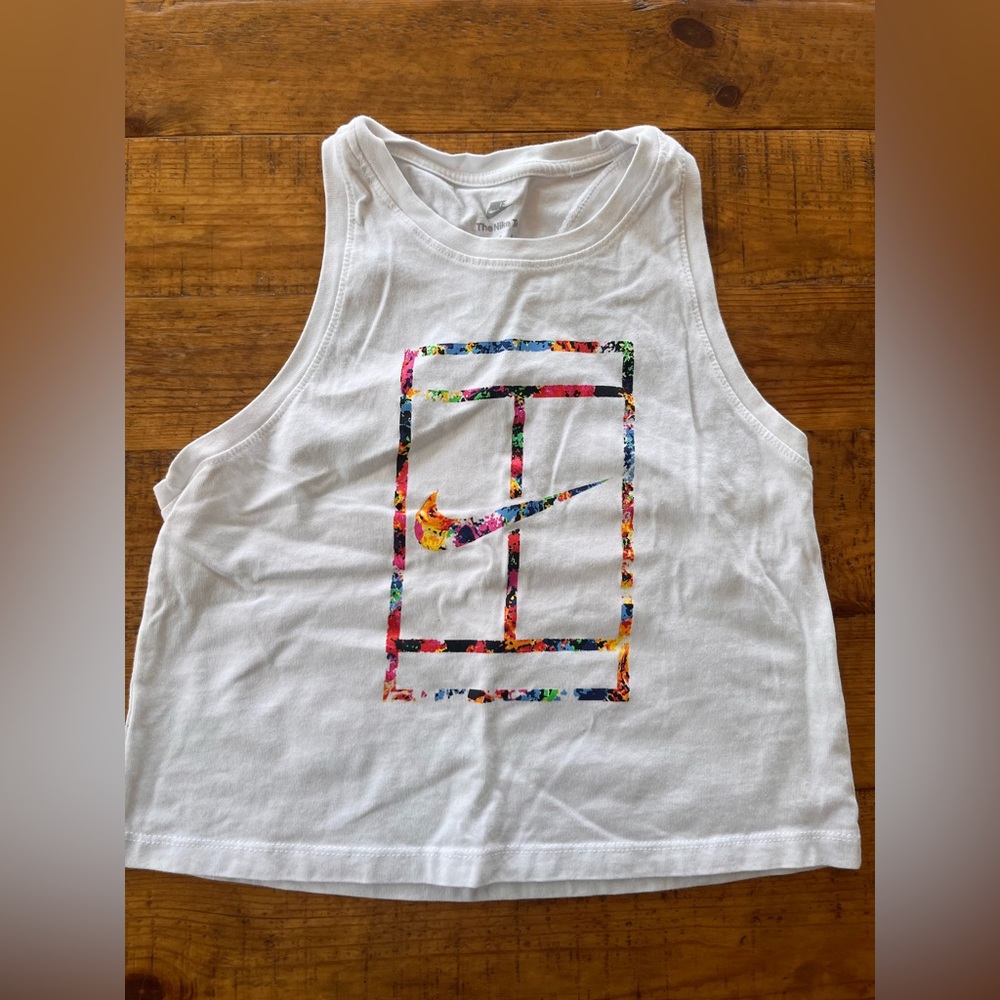 Nike white athletic crop top